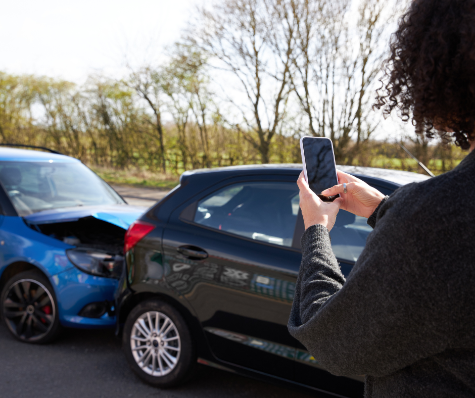 Taking photo after accident